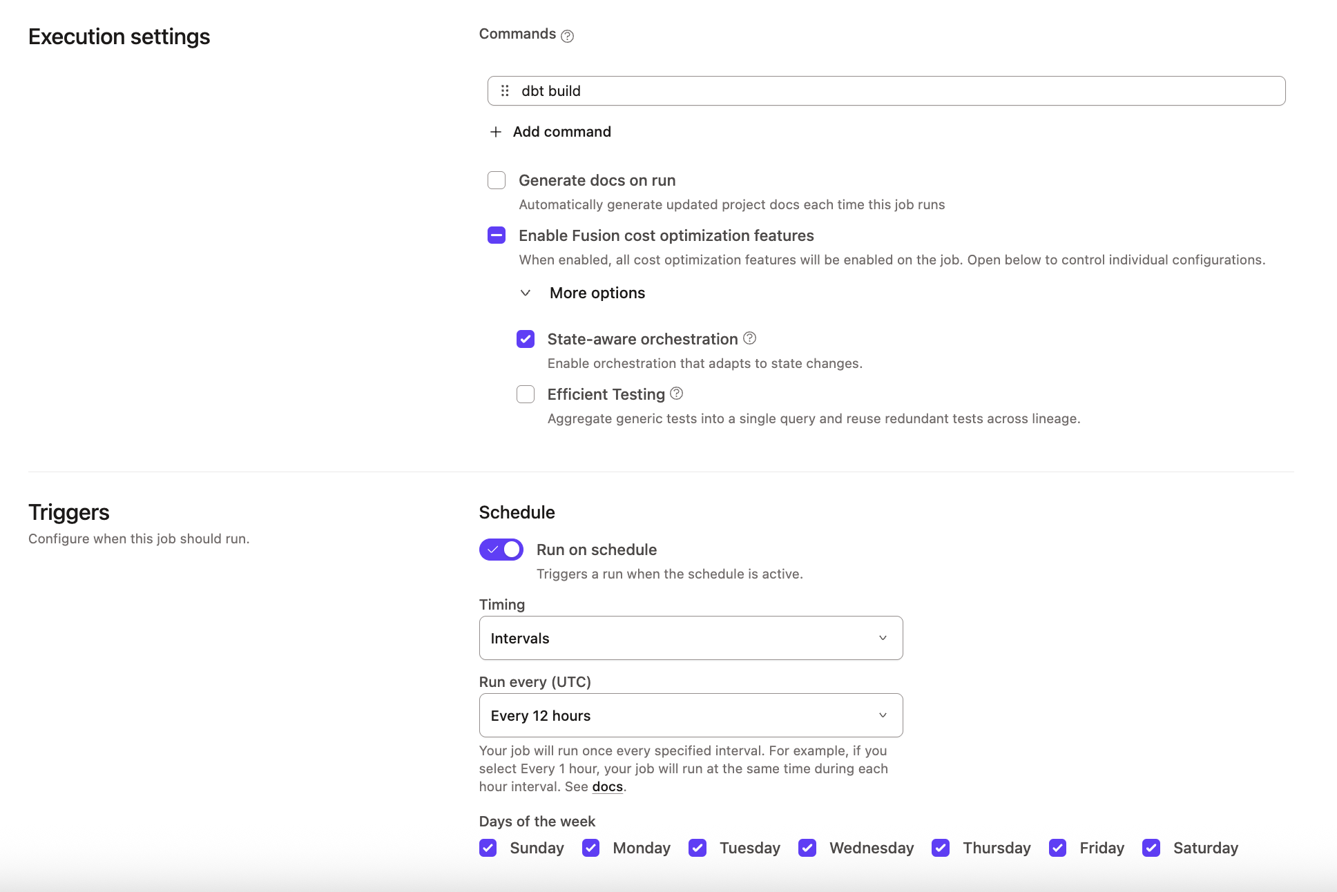 Enable Fusion cost optimization features
